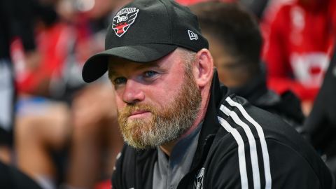 DC United head coach Wayne Rooney before an MLS game in August. 