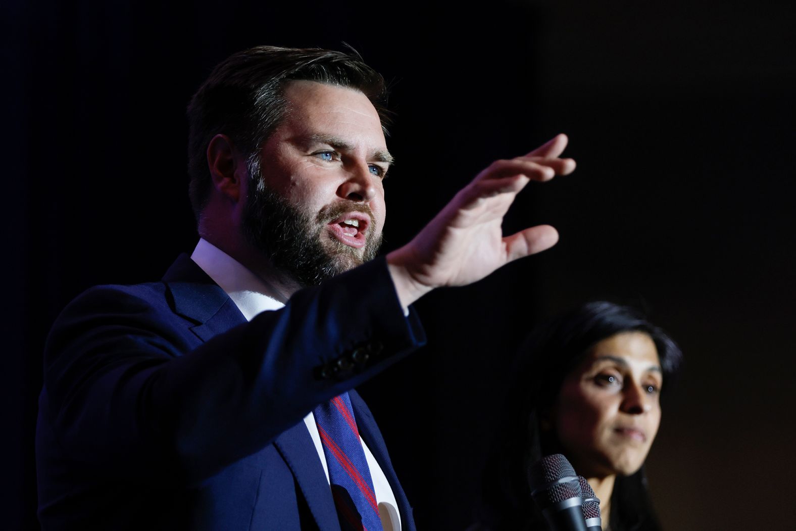 J.D. Vance, a Republican who <a href="index.php?page=&url=https%3A%2F%2Fwww.cnn.com%2Fpolitics%2Flive-news%2Fmidterm-election-results-livestream-voting-11-08-2022%2Fh_9c806a5f350d7fe44fcf510967a33c55" target="_blank">CNN projected would win the open Senate seat in Ohio,</a> speaks at an election night party in Columbus. Vance's win over Tim Ryan is a boon for Republicans and a victory for former President Donald Trump, whose endorsement in the Republican primary helped Vance emerge from a contentious intraparty fight.