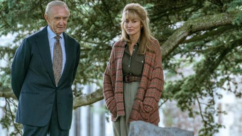 Jonathan Pryce as Prince Phillip and Natascha McElhone as Penny Knatchbull in Season 5 of "The Crown."