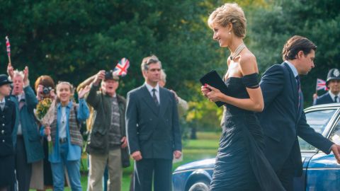 Elizabeth Debicki as Princess Diana in the now famous "revenge dress."