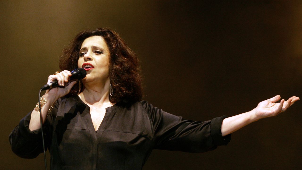 Brazilian singer Gal Costa performs during a concert at Castrelos Auditorium in Vigo, Spain, July 18, 2006. 