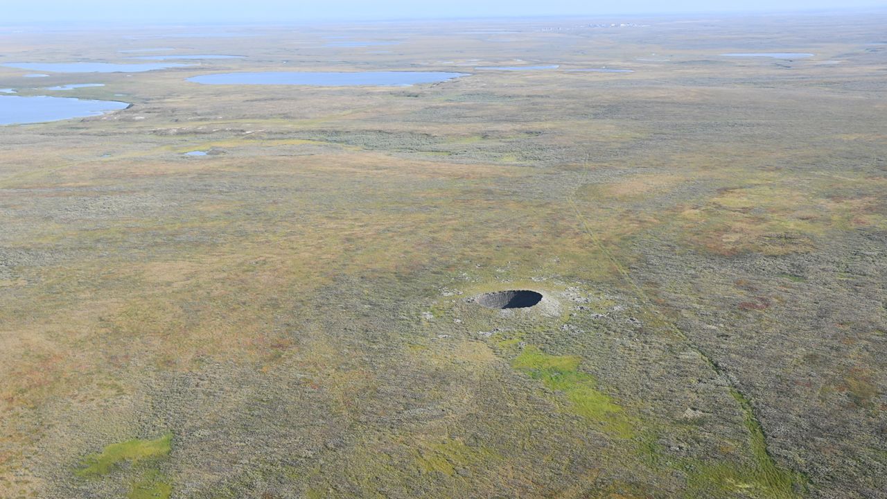 An explosive buildup of methane — a potent greenhouse gas — is thought to have formed craters in Siberia.