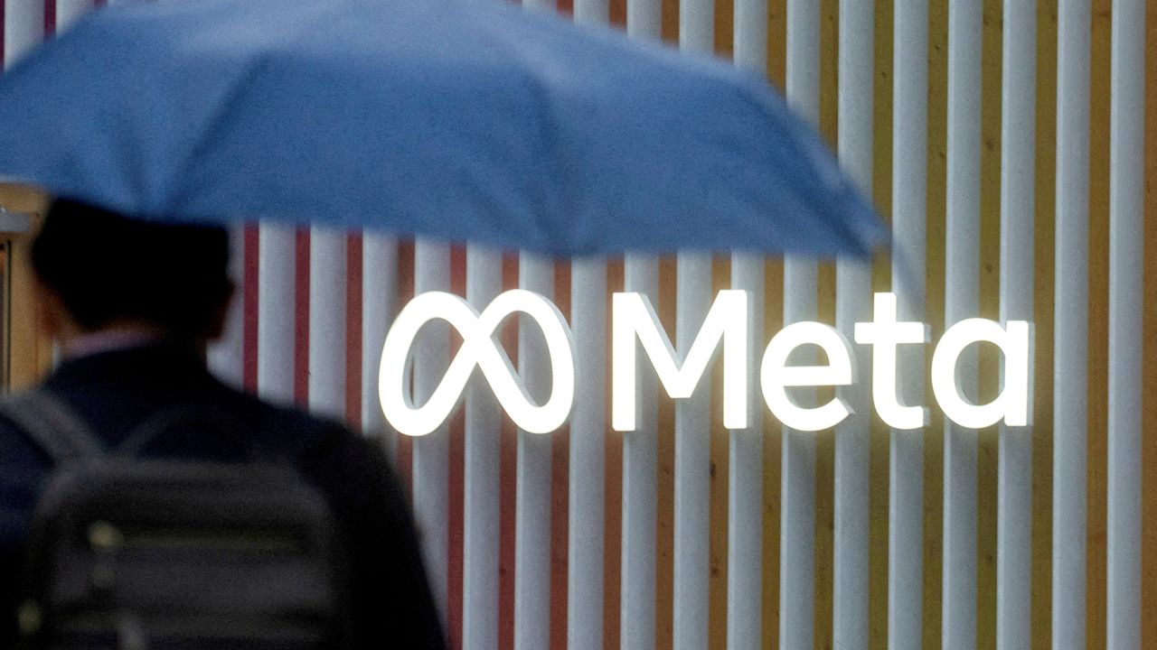 The logo of Meta Platforms is seen in Davos, Switzerland, May 22, 2022. 