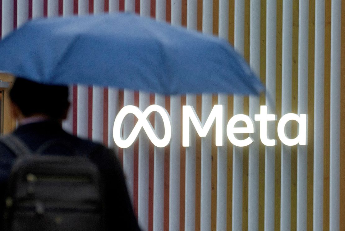 The logo of Meta Platforms is seen in Davos, Switzerland, May 22, 2022. 