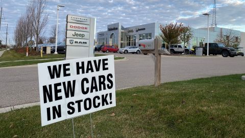 A car dealership Ann Arbor, Michigan, on November 8. Car dealers have more inventory to sell.