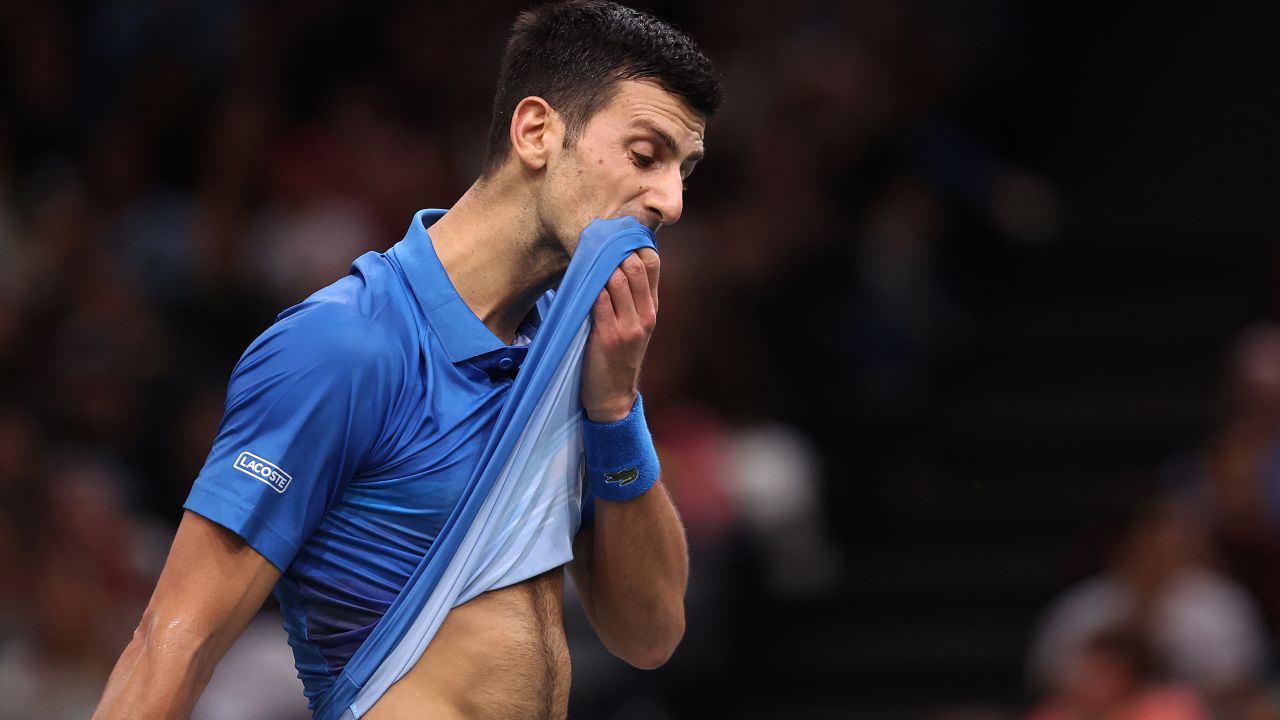 Novak Djokovic lost in the final of the Paris Masters to Holger Rune.