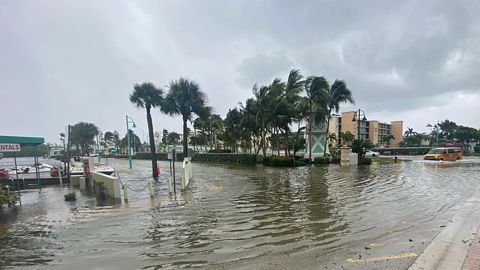 Storm surge in areas of East Boynton Beach, Florida, on Tuesday.