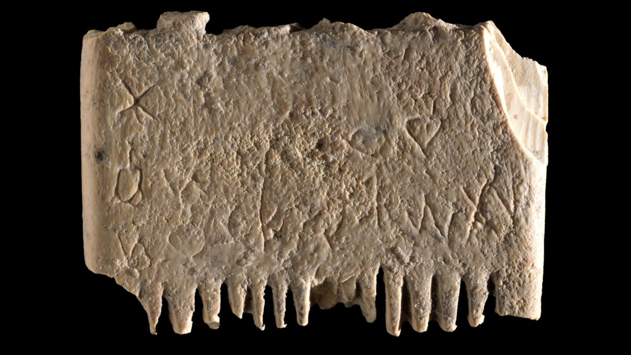 A 3,700-year-old ivory lice comb was inscribed with 17 letters forming seven words in Canaanite.