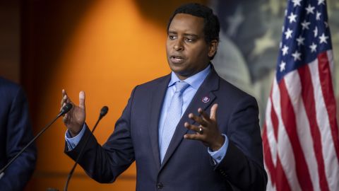 Rep. Joe Neguse, a Democrat from Colorado, speaks during a news conference at the US Capitol on November 2, 2021.