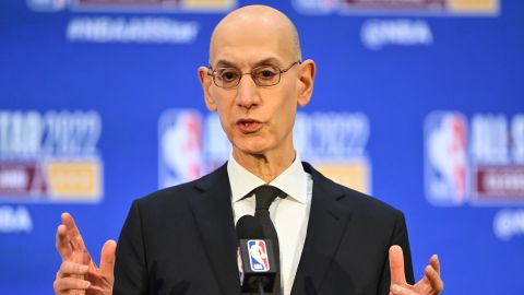 NBA Commissioner Adam Silver speaks during a news conference as part of the 2022 All-Star Weekend at Rocket Mortgage Fieldhouse on February 19 in Cleveland, Ohio.