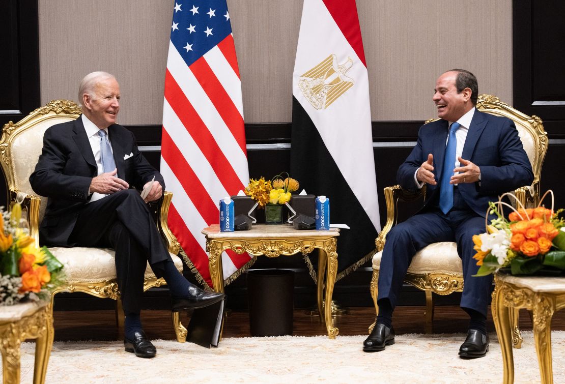 Egyptian leader Abdel Fattah el-Sisi hosts Biden on the sidelines of the COP27 summit Friday.
