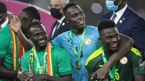 Senegal celebrated winning the Africa Cup of Nations earlier this year. 