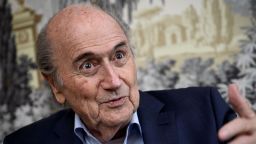 Former FIFA president Sepp Blatter looks on during an interview with AFP on May 28, 2019 in Zurich. - Sepp Blatter has blasted his successor as FIFA head Gianni Infantino for thinking he can ride roughshod over decisions already made by the organisation after plans for a 48-team 2022 World Cup were shelved. (Photo by Fabrice COFFRINI / AFP) (Photo by FABRICE COFFRINI/AFP via Getty Images)