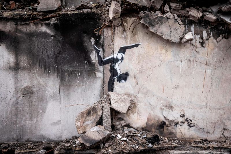 Banksy Artwork Unveiled In Ukrainian Town Of Borodianka | CNN