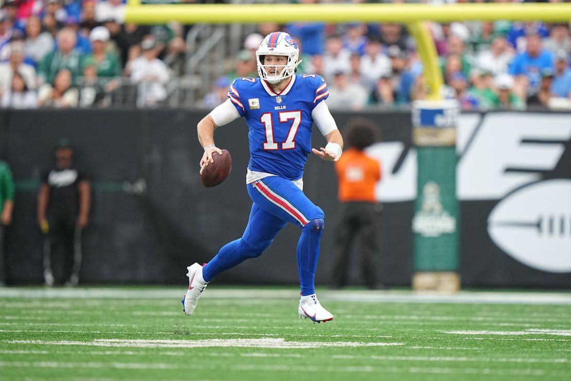 Allen runs with the football against the New York Jets. 