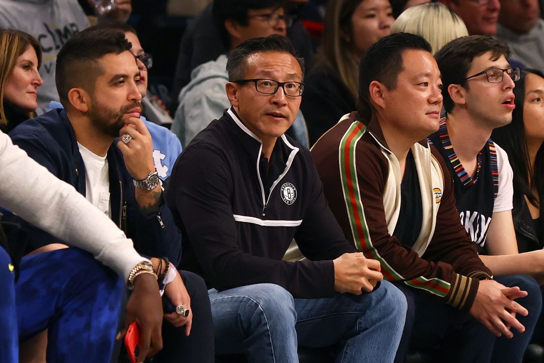 Tsai attends the game between the Brooklyn Nets and the Indiana Pacers at Barclays Center.