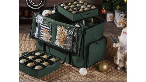 underscored Zober Super Rigid 2-in-1 Christmas Ornament Storage Box