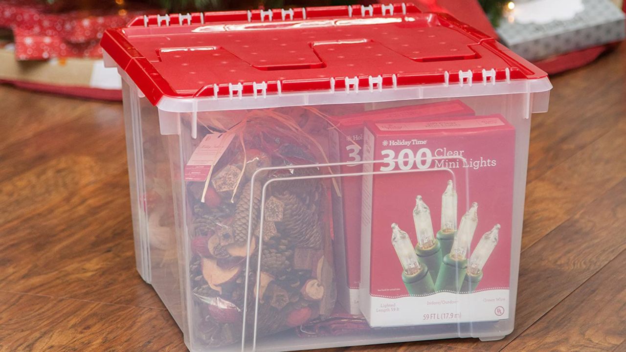 Find good deals on after-holiday storage bags and bins 