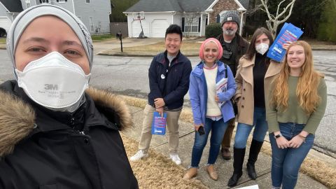 Ruwa Romman and her campaign volunteers.