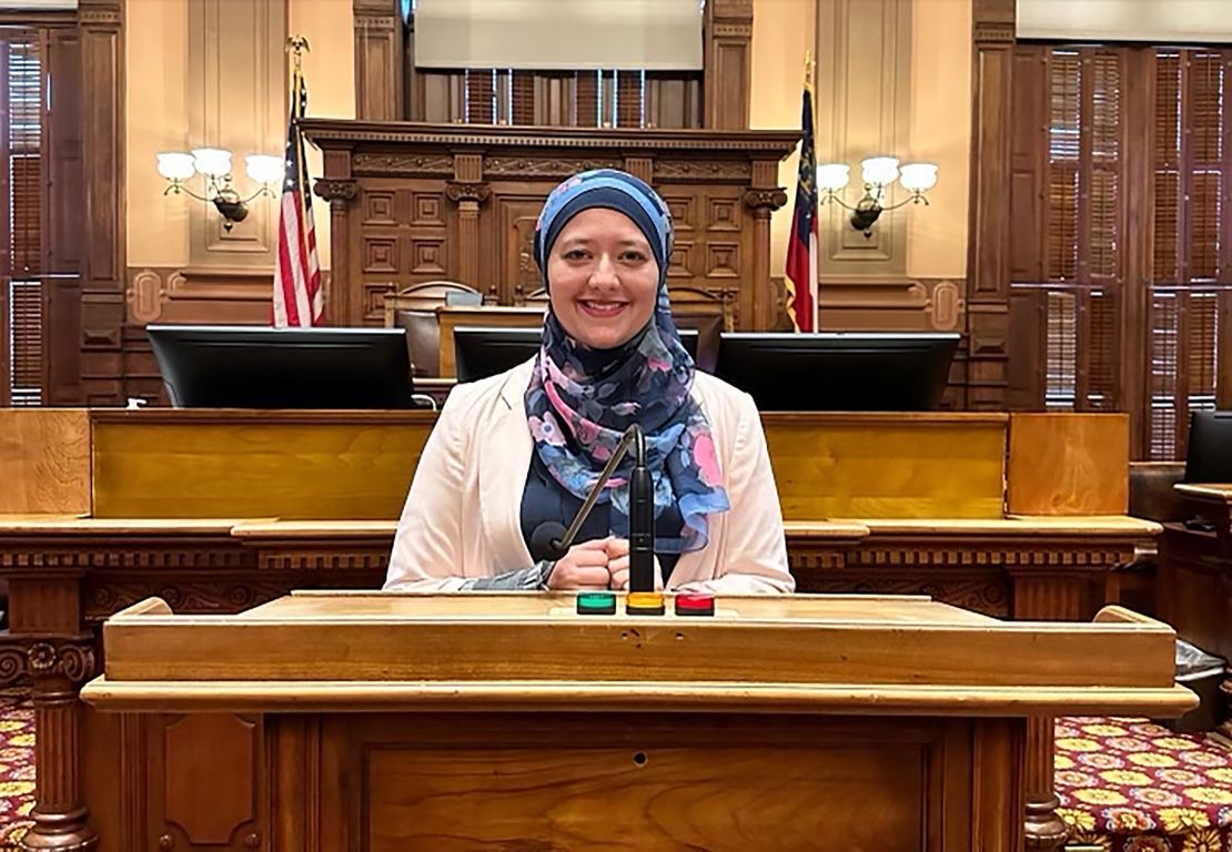 Representative elect Ruwa Romman at the Georgia State Capitol for her new member orientation.
