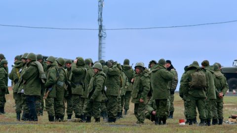Military training of Russians called up for military service under the country's partial mobilization is seen in Rostov, Russia on October 21, 2022. 