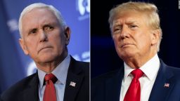 Former Vice President Mike Pence, left, and former President Donald Trump