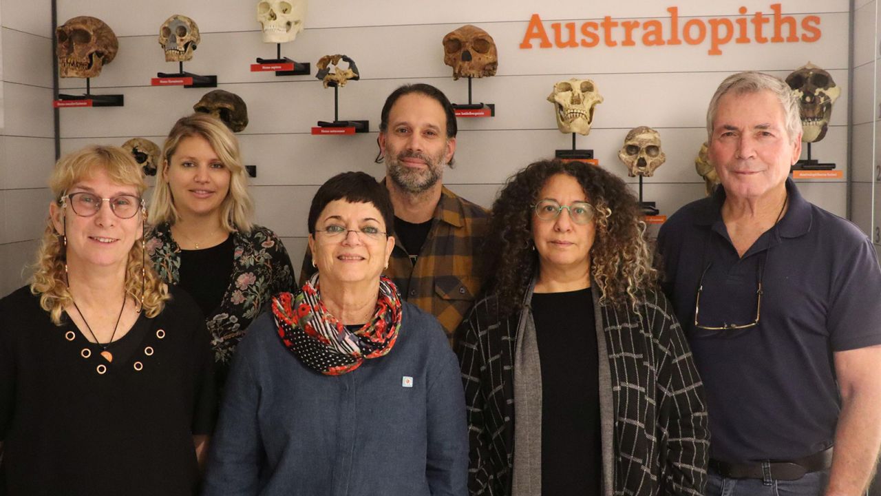The Israeli research team includes: (from left) Dr. Irit Zohar, Dr. Marion Prévost, Professor Naama Goren-Inbar, Dr. Guy Sisma-Ventura, Professor Nira Alperson-Afil, Professor Israel Hershkovitz.
