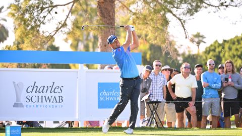 Harrington strikes from the tee during Sunday's final round.