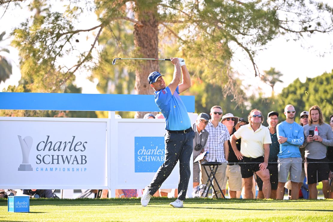 Harrington strikes from the tee during Sunday's final round.