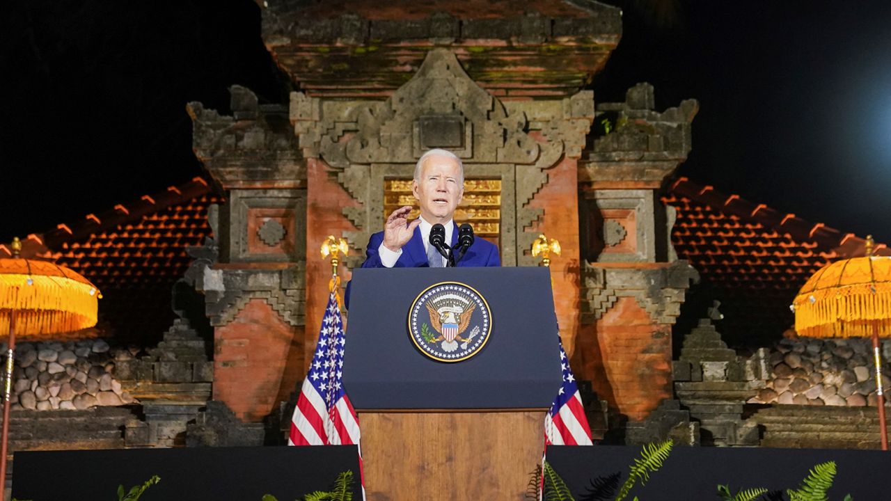 US President Joe Biden holds a news conference following his meeting with Chinese president Xi Jinping, ahead of the G20 leaders' summit, in Bali, Indonesia, November 14, 2022.