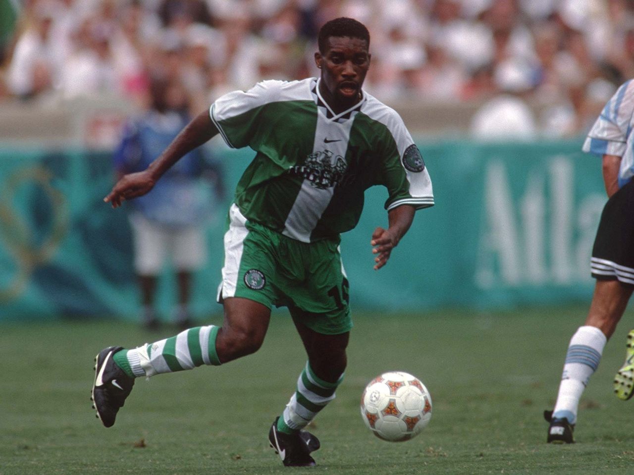 Midfielder Jay-Jay Okocha played for Paris St Germain and joined EPL team Bolton Wanderers in 2002, where he was given the captain's armband. Heralded for his flair, Okocha became a cult hero in England, earning the moniker, "Jay-Jay, so good they named him twice."