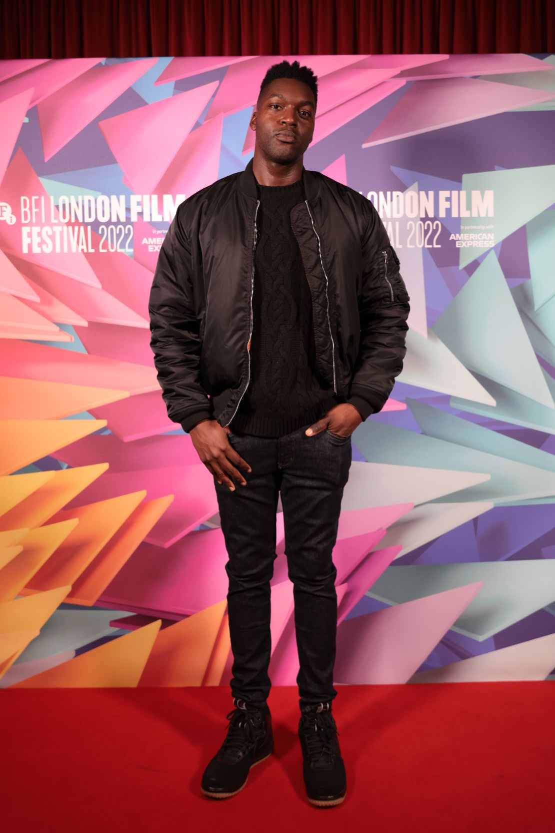 Director Yemi Bamiro at the "Super Eagles 96" world premiere at the BFI London Film Festival on October 13, 2022.