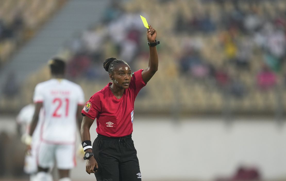 Salima Mukansanga became the first women to officiate an Africa Cup of Nations match in January 2022. 