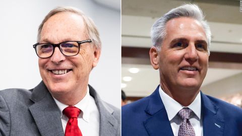 US Rep. Andy Biggs, left, and House Minority Leader Kevin McCarthy, at right.
