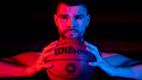 ADELAIDE, AUSTRALIA - OCTOBER 28: Adelaide 36ers NBL player Isaac Humphries poses during a portrait session at Titanium Arena on October 28, 2020 in Adelaide, Australia. (Photo by Kelly Barnes/Getty Images)