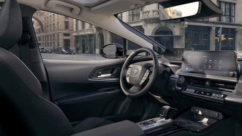 The new Prius has a more convential-looking interior with a gauges in front of the driver instead of in the middle of the dashboard.