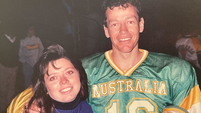 <strong>Whirlwind romance: </strong>The early days of John and Grace's romance were a whirlwind. After falling for Grace, John extended his trip for as long as possible. Here's the two at a lacrosse game together in 1984.