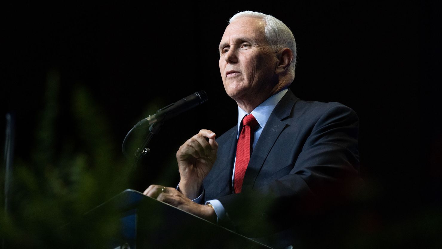 Former Vice President Mike Pence speaks to a crowd during an event sponsored by the Palmetto Family organization on April 29, 2021 in Columbia, South Carolina. 
