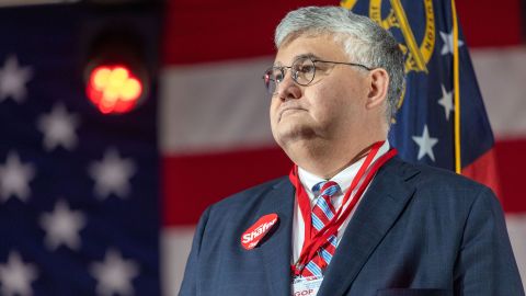Chairman David Shafer after winning re-election at the Georgia GOP State Convention on June 5, 2021.