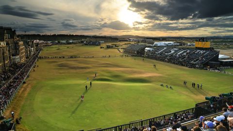 The 18th green of the St Andrews Old Course during the 150th Open Championship in July.