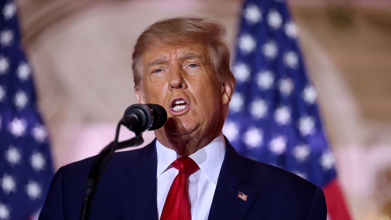 Former President Donald Trump speaks during an event at his Mar-a-Lago home on November 15, 2022 in Palm Beach, Florida. Trump announced that he was seeking another term in office and officially launched his 2024 presidential campaign. 