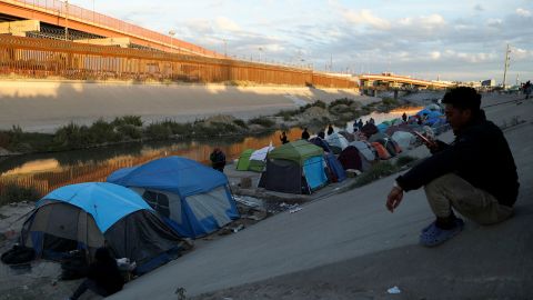 An encampment on the banks of the Rio Grande in Ciudad Juarez, Mexico, has been growing since the Biden administration began using Title 42 to expel Venezuelan migrants last month. A federal judge's ruling means US officials will have to stop using the public health restrictions to block the entry of migrants.