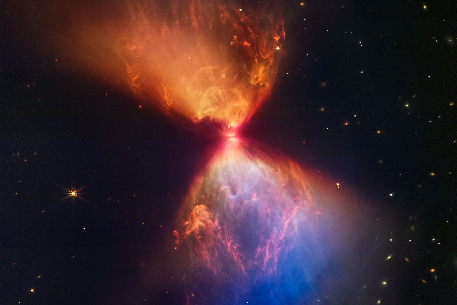 The James Webb Space Telescope revealed features of a new protostar forming.