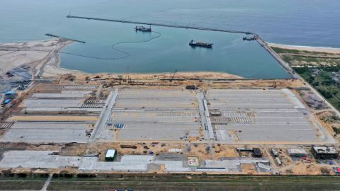 Lekki Deep Sea Port under construction in November 2021.