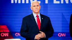 Former Vice President Mike Pence participates in a town hall with CNN's Jake Tapper in New York on Wednesday, November 16, 2022.
