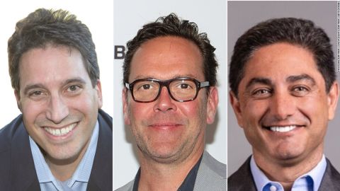 Tesla CEO Elon Musk is friends with some of those who have served on the company's board of directors including Ira Ehrenpreis, left, James Murdoch, center, and Antonio Gracias, right. 