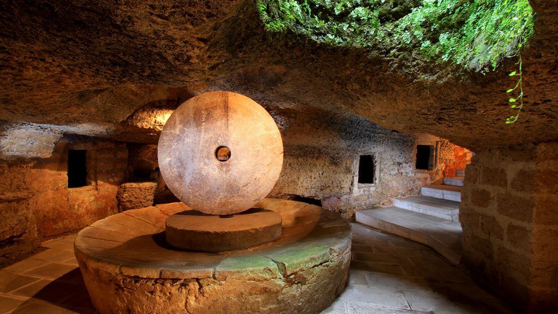 A subterranean olive mill.