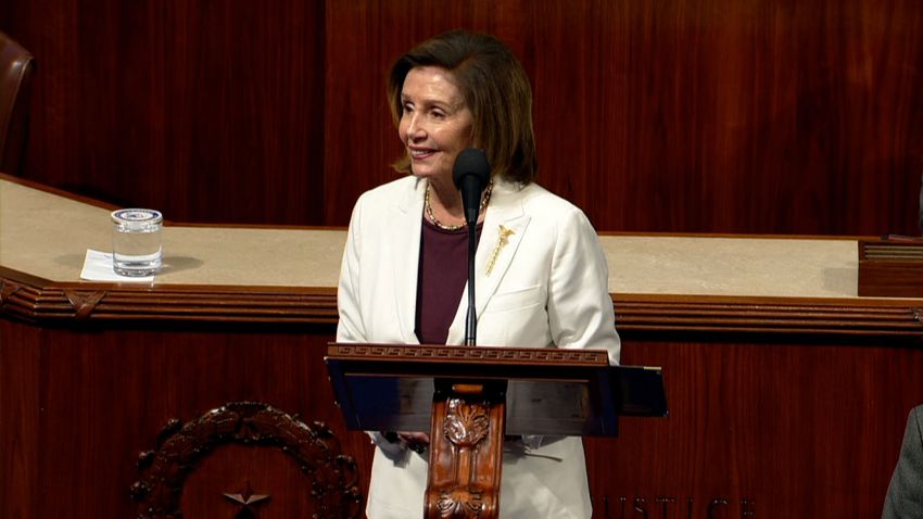 House Speaker Nancy Pelosi delivers remarks on the House floor on Thursday, November 17, in Washington, DC.