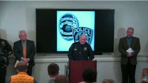 Moscow Police Department Chief James Fry speaks during a press conference in Moscow, Idaho, on November 16.