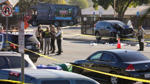 Police were on the scene after a driver plowed into Los Angeles County law enforcement recruits, injuring 25, during a morning run in Whittier on November 16, 2022.